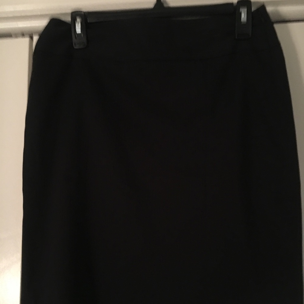 Black pinstripe pencil skirt